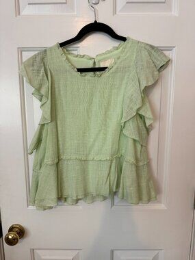 Anthropologie Maeve Light Green Cotton Pullover - Size Med